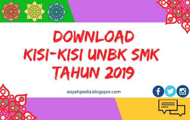 Download KISI-KISI UNBK SMK Tahun 2019 Lengkap