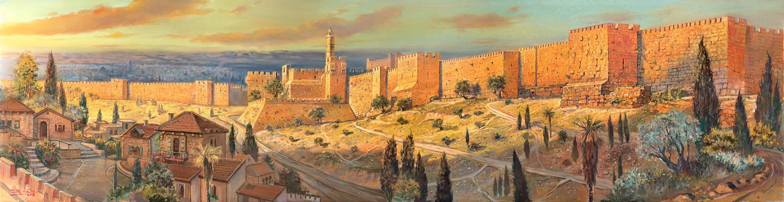 Alex Levin - Pintura da cidade de Jerusalém