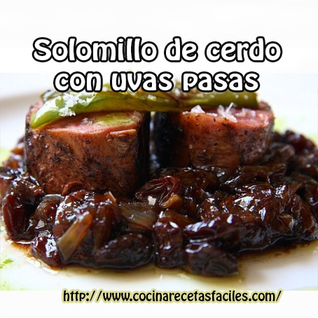 Receta de Solomillo de cerdo con uvas pasas Receta de Solomillo de cerdo con uvas pasas Aprende a preparar esta receta de solomillo de cerdo con uvas que estoy seguro te encantará
