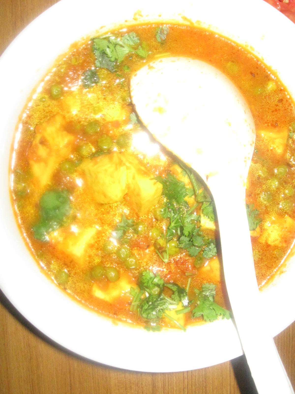 Peas paneer curry