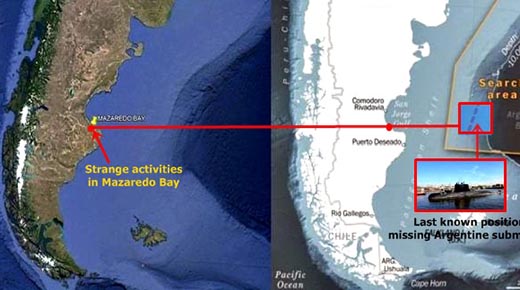 Extrañas figuras en la Bahía de Mazaredo en Argentina se comunican con