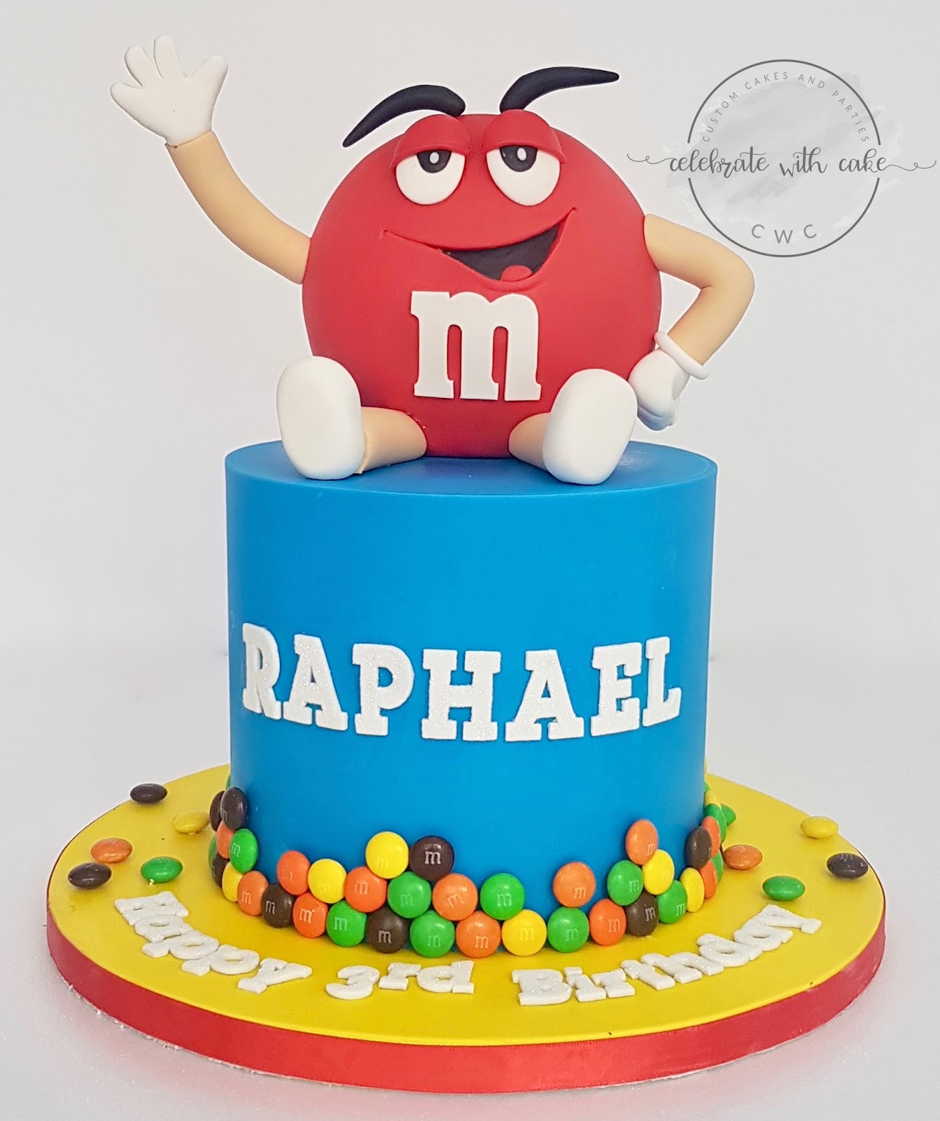 Celebrate with Cake! M&Ms featuring Red M&M Cake