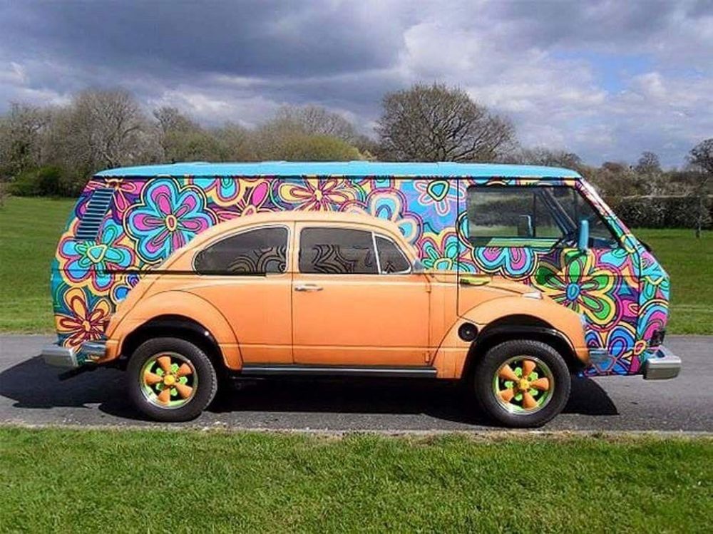 volkswagen vw beetle painted bus paintings drawing featuring gorgeous ad