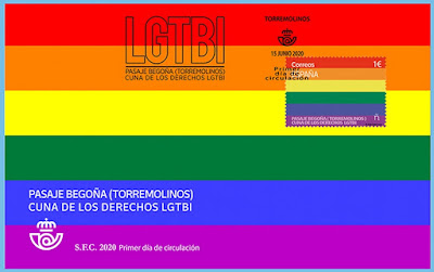 Filatelia - Día Internacional del Orgullo LGTBI -  Pasaje Begoña. Torremolinos 2020 - SelloFilatelia - Día Internacional del Orgullo LGTBI - Pasaje Begoña. Torremolinos 2020 - Sobre Primer día