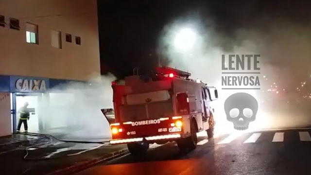 Falso incêndio em agência da caixa mobiliza grande efetivo dos bombeiros