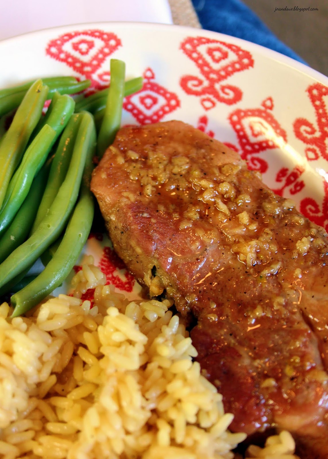 Jo and Sue Sticky Garlic Pork Chops
