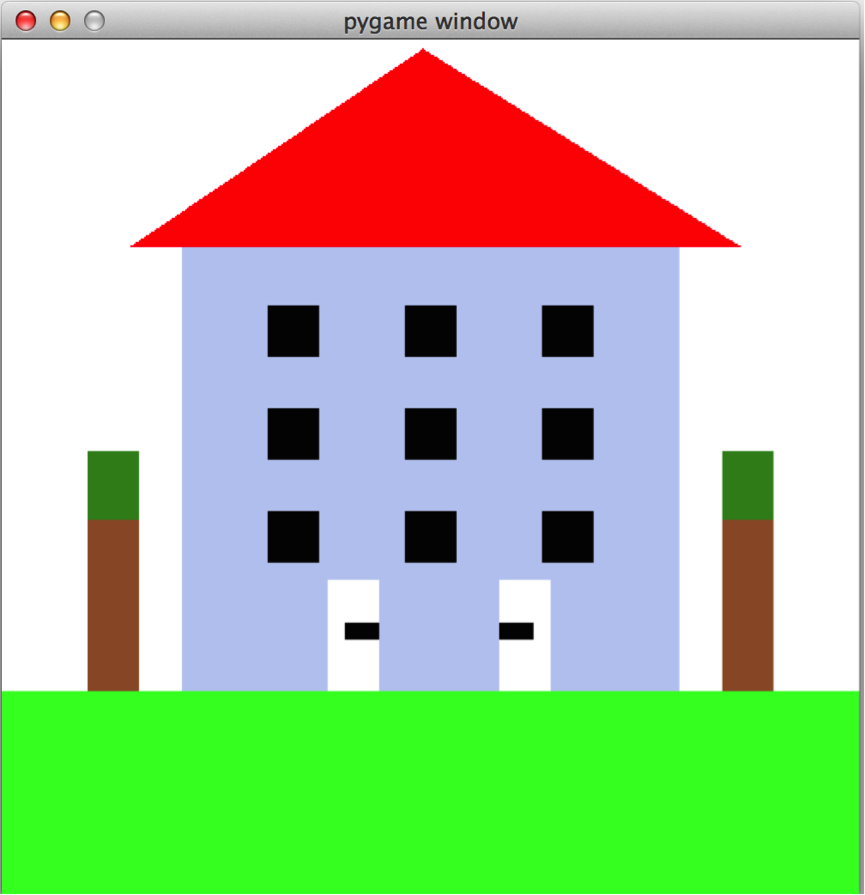 Programming for beginners: Pygame: Draw simple House