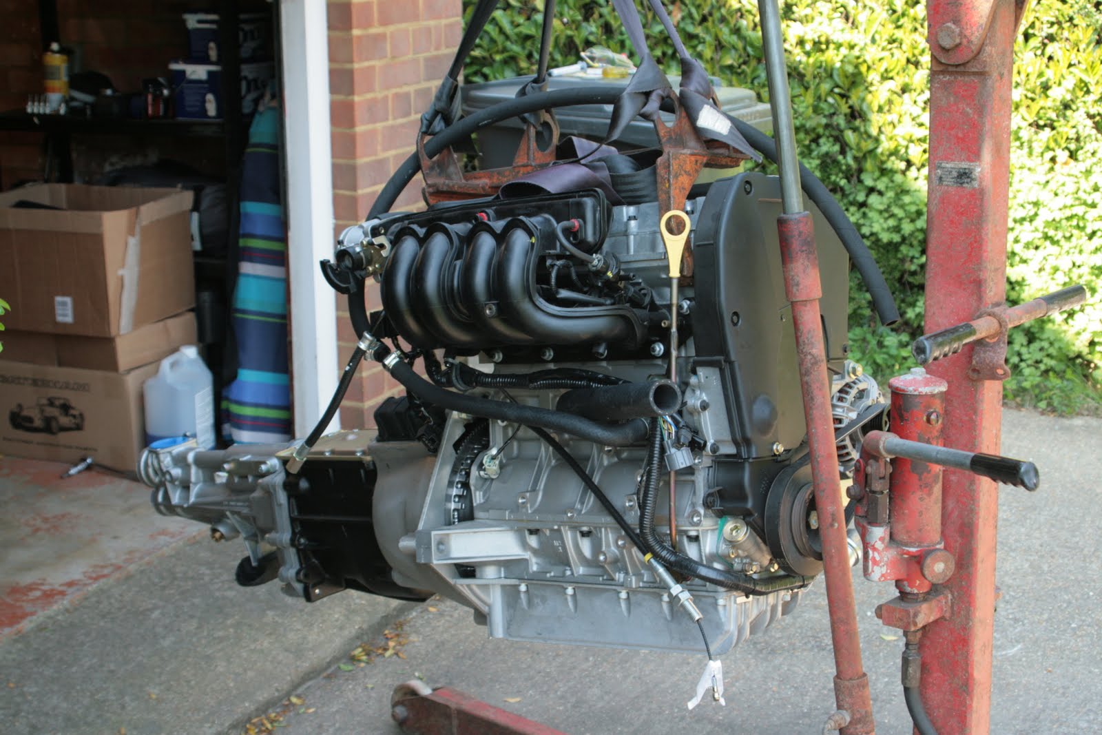 Caterham 7 Build Diary Gearbox & engine ready for installation 17th