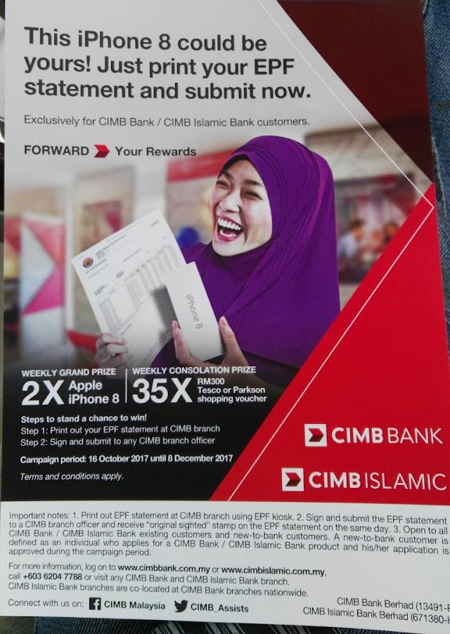 Menangi iPhone 8 di CIMB Bank