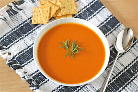 Easy red pepper pumpkin soup -- a creamy sipping soup