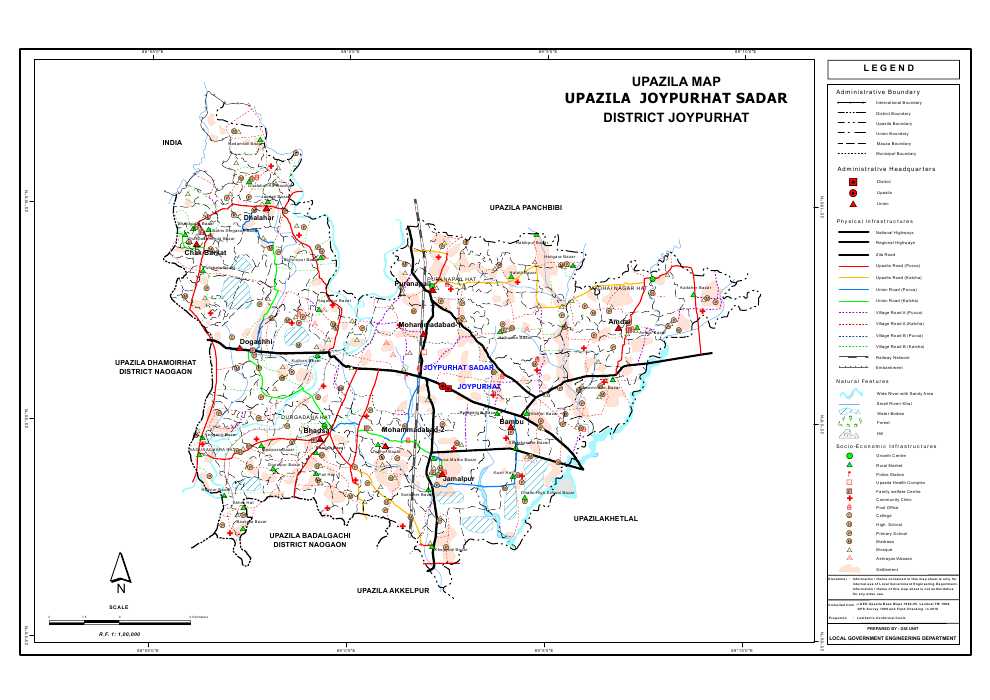 Joypurhat Sadar Upazila Map Joypurhat District Bangladesh