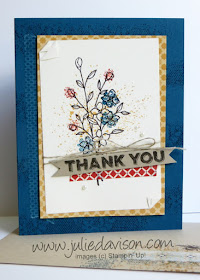 Stampin' Up! Touches of Texture Thank You Card -- make & take #stampinup www.juliedavison.com