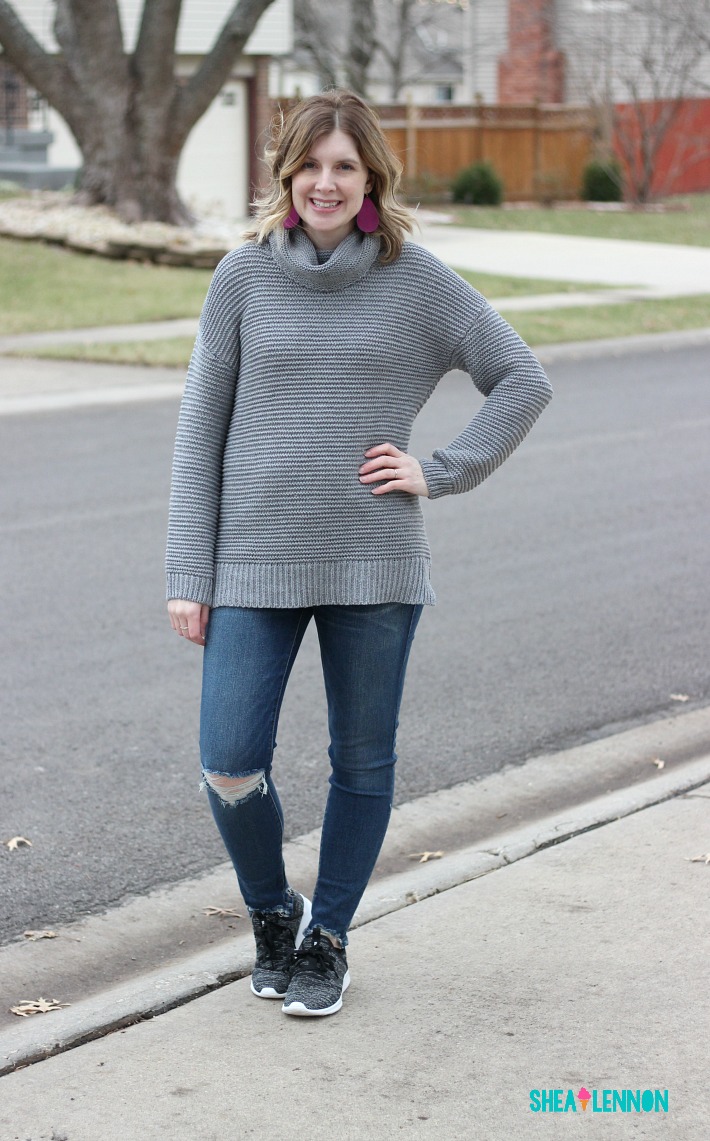 Casual fall winter outfit with turtleneck sweater | shealennon.com