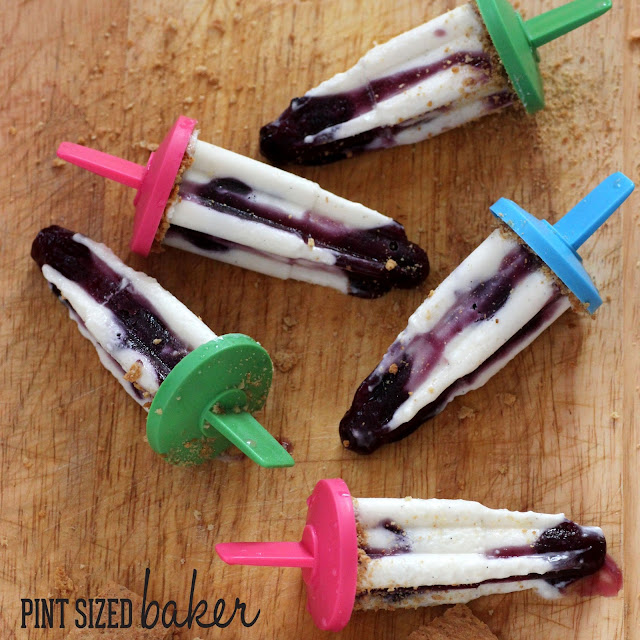 Frozen Blueberry Cheesecake Popsicles