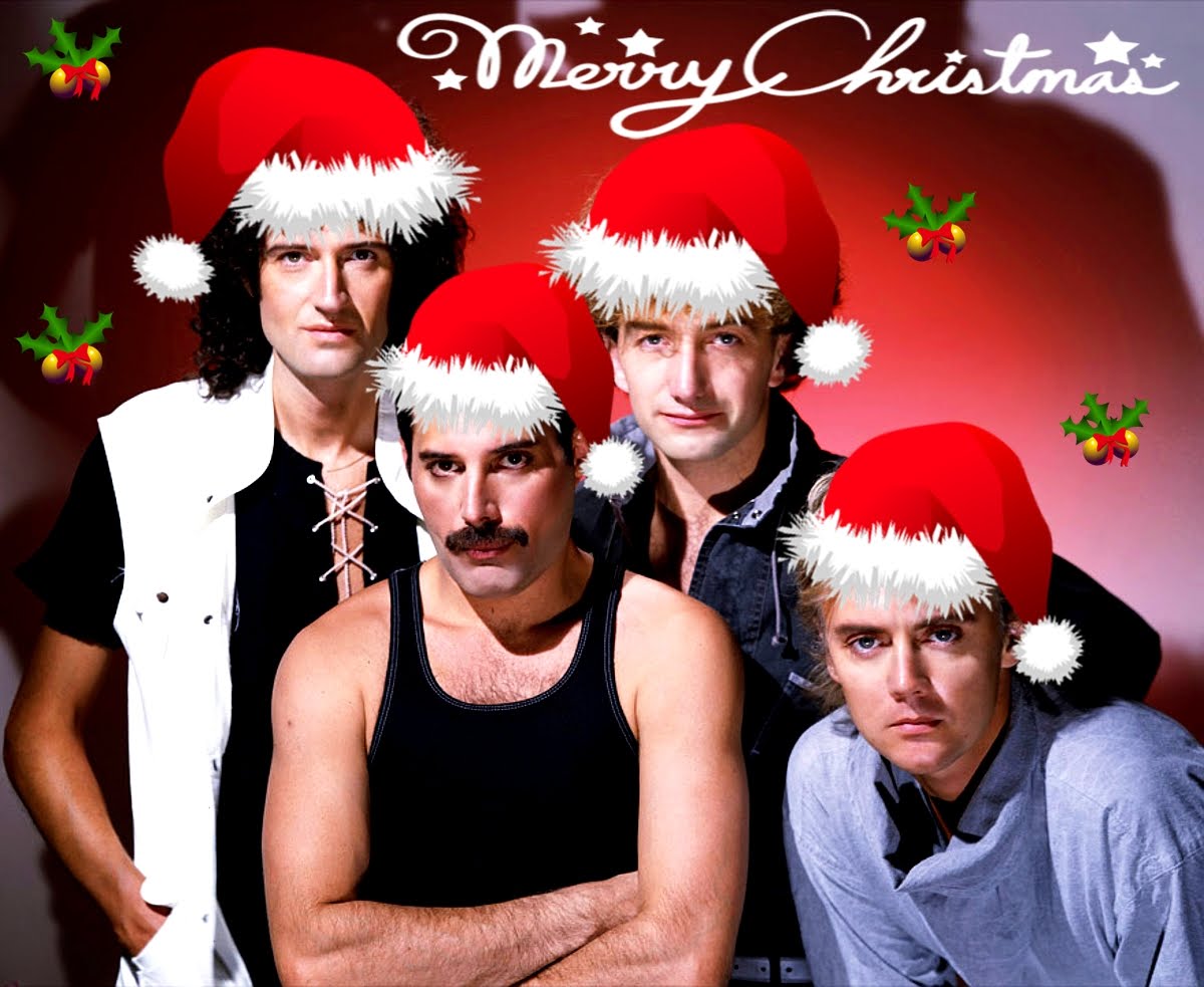New year's song. Queen группа Christmas. Рок новый год. Рок открытка с новым годом. Новогодние музыканты.