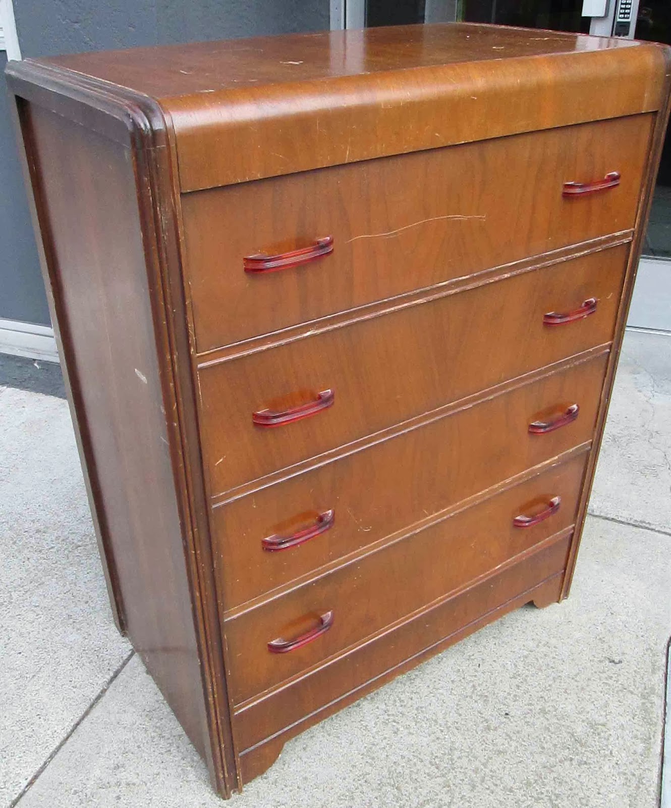 UHURU FURNITURE & COLLECTIBLES SOLD Deco Dresser with Bakelite Handles