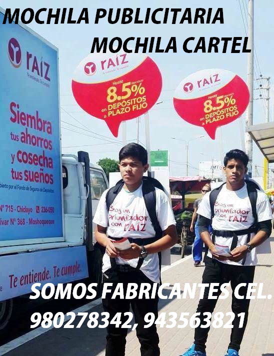 Mochilas Publicitarias Con Cartel 2025