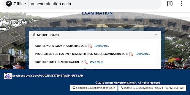 Assam University TDC Even Semester Exam Routine 2019, DOWNLOAD Exam Routine 
