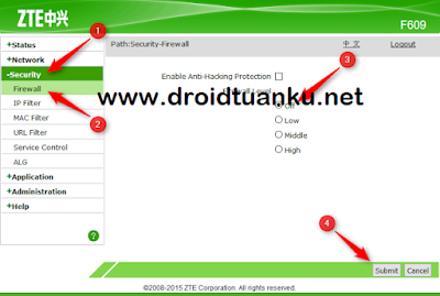 Menghilangkan Fungsi Firewall Modem zte f609 indihome Menghilangkan Fungsi Firewall Modem zte f609 indihome