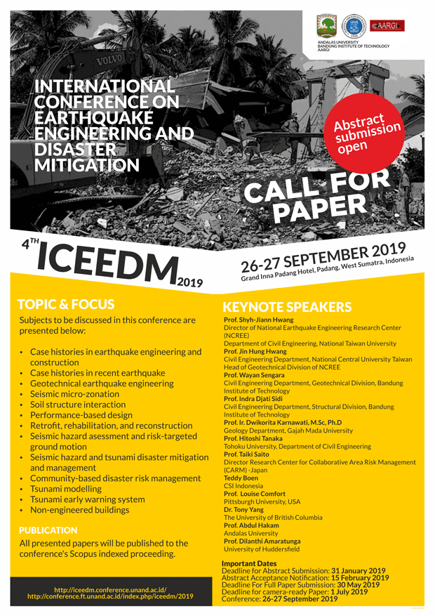International Conference on Earthquake Engineering and Disaster Mitigation International Conference on Earthquake Engineering and Disaster Mitigation