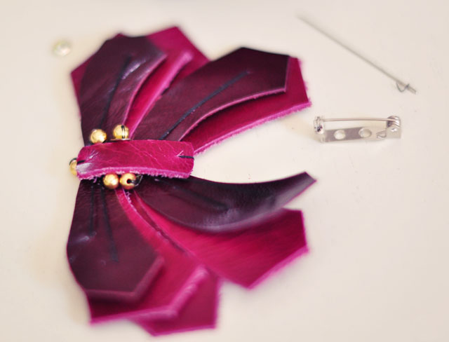 DIY Leather Butterfly Pin inspired by Lanvin