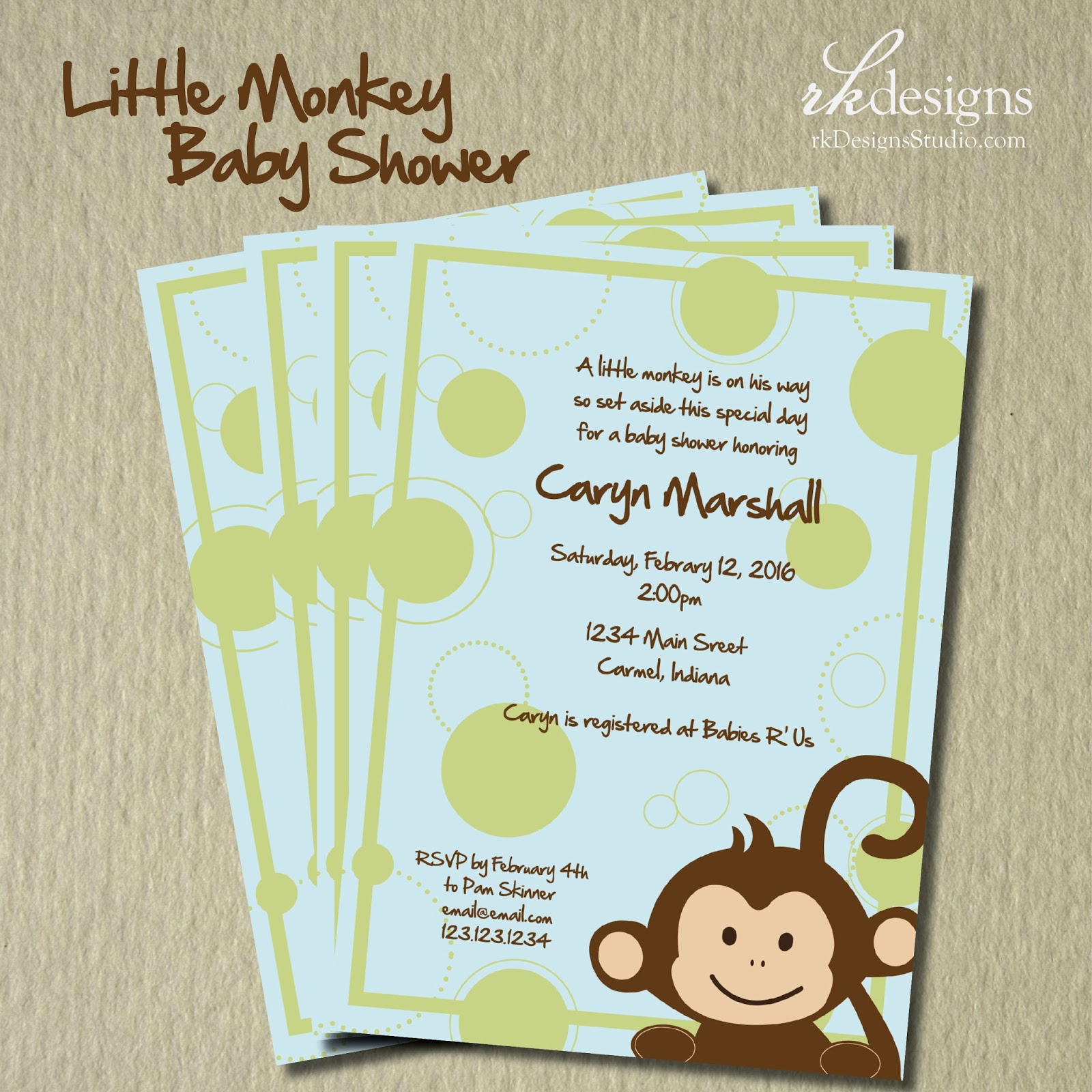rkDesigns Little Monkey Baby Shower