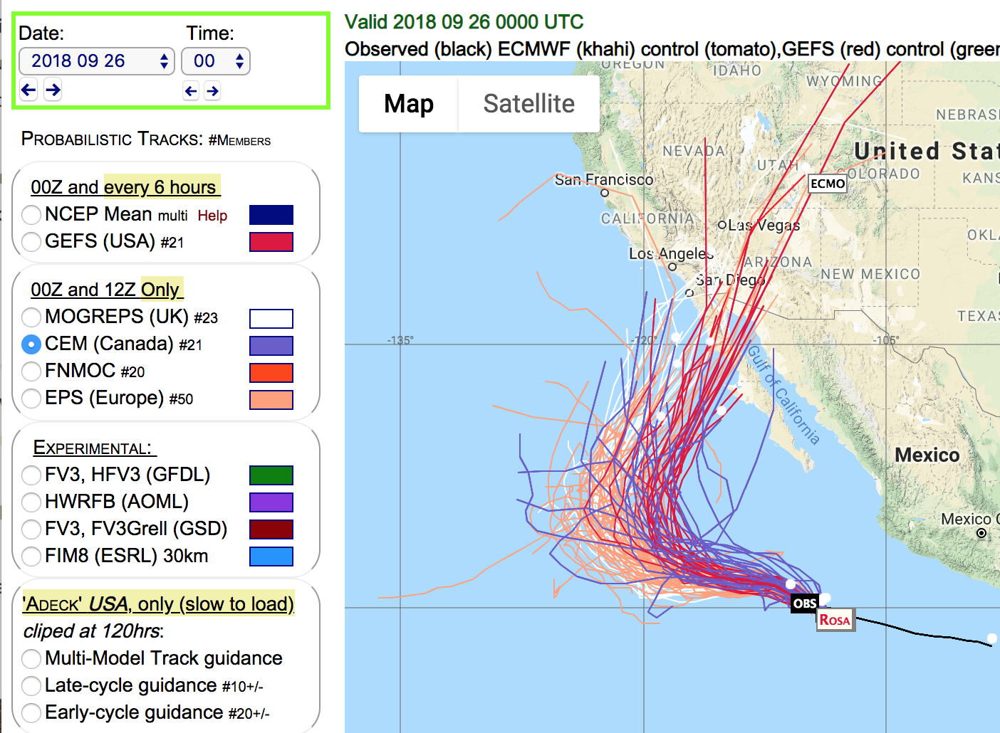 the exact path that the remnants of rosa will follow is not really forecastable at this long lead time forecast tracks from ensembles of several global the exact path that the remnants of rosa will follow is not really forecastable at this long lead time forecast tracks from ensembles of several global