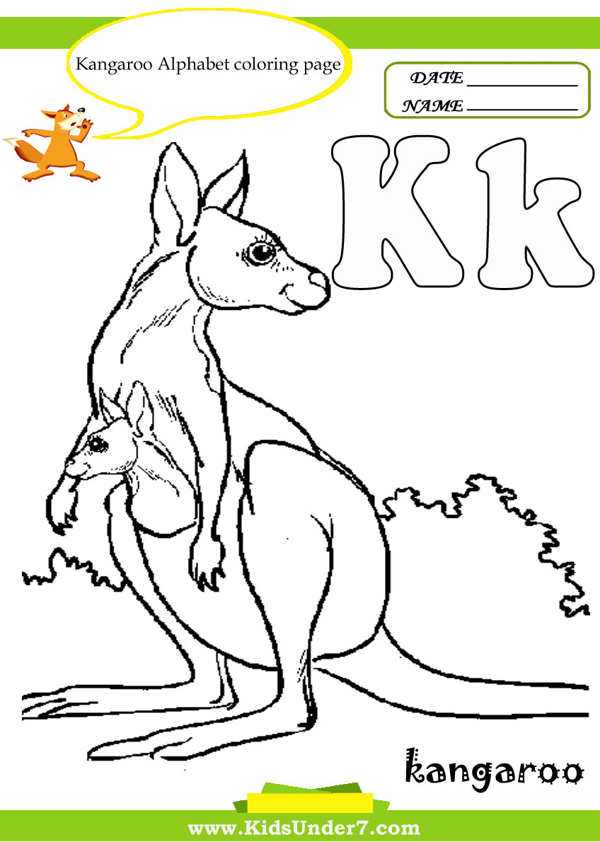 k is for kangaroo coloring pages - photo #39