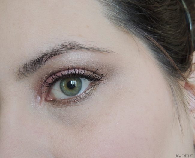 tutoriel maquillage yeux verts brun rose pas a pas