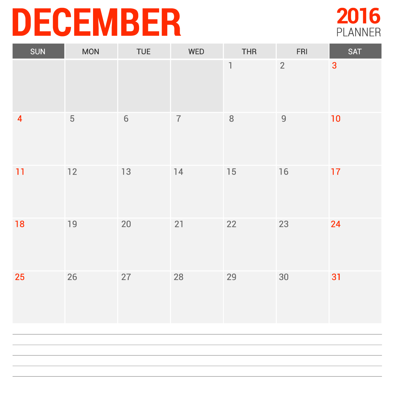 Totally free printable every month Calendar - December 2016 2016 Blank photograph relating to Printable Monthly Calendar December named Absolutely free printable month to month Calendar - December 2016 2016 Blank