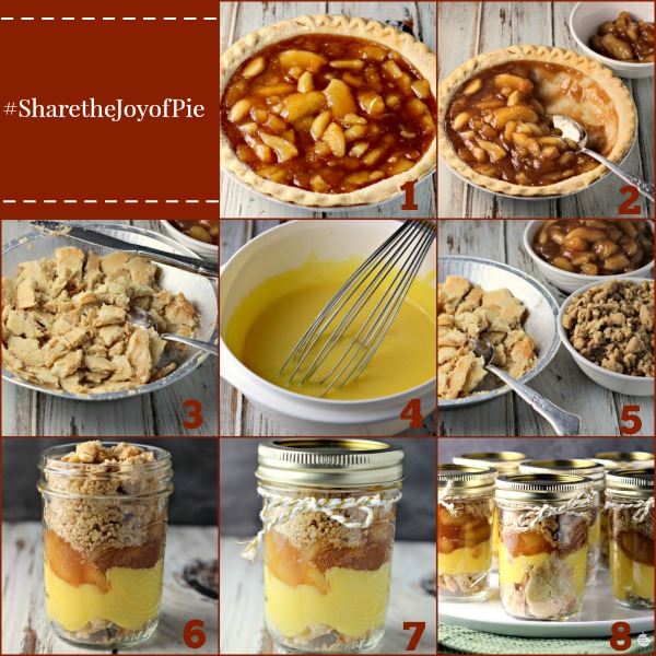 Easy Apple Pie Parfait Jars | by Renee's Kitchen Adventures - Easy recipe for a fun way to enjoy pie!  Serve on a buffet or give as a gift! #SharetheJoyofPie ad