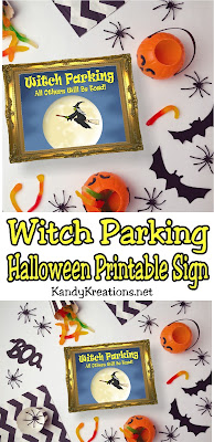 Are you feeling a little "witchy" today? Embrace your inner Halloween witch with this free printable for your Halloween Decorations.  Sign reads "Witch Parking. All Others Will Be Toad!"