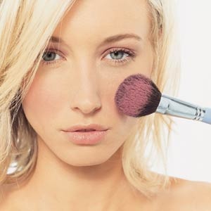 applying blush