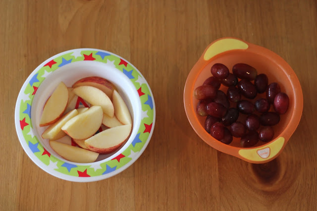 apple and grapes