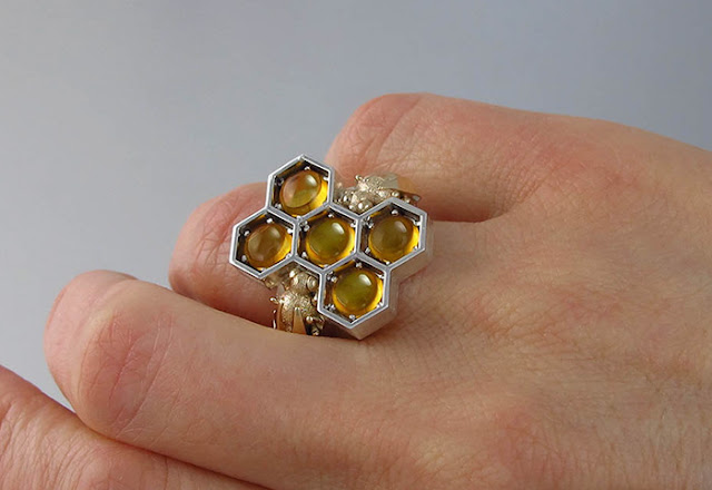 handmade honeycomb jewelry 