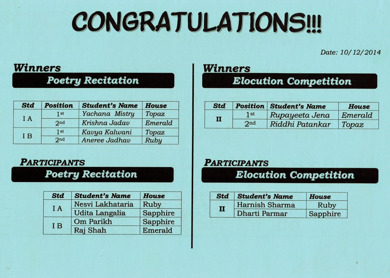Recitation in school picture