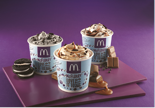 3 flavours of McFlurry 3 flavours of McFlurry