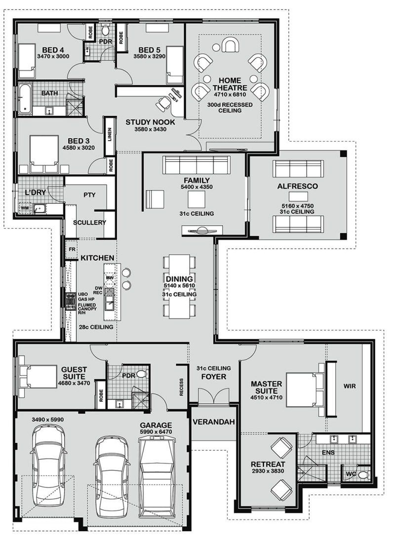 Denah Rumah 5 Kamar Tidur 1 Lantai Top Rumah Denah Rumah 5 Kamar Tidur 1 Lantai Top Rumah