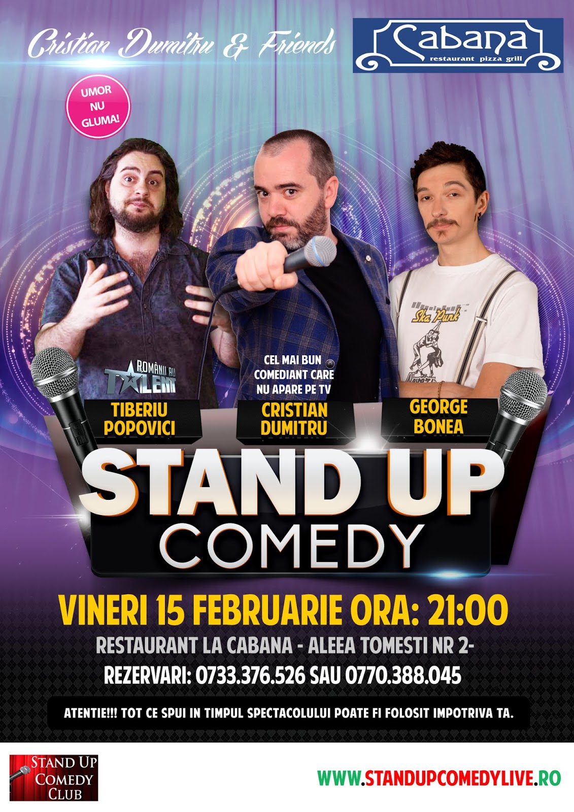 Stand-Up Comedy Bucuresti Vineri, 15 Februarie 2019