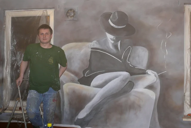 Aranżacja malowidła w barze, Bydgoszcz, malowanie grafitti na ścianie w barze