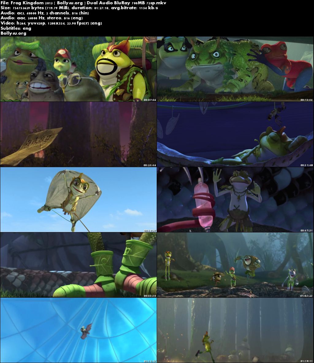 Frog Kingdom 2013 BRRip 700MB Hindi Dual Audio 720p Download