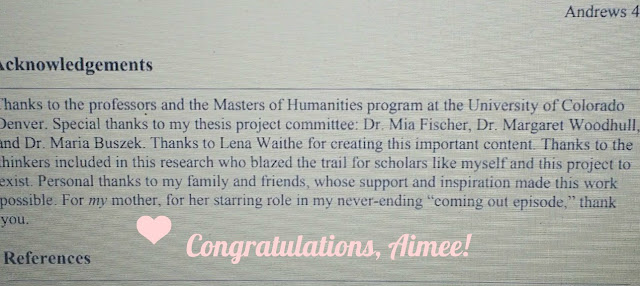Congratulations to Dear Firstborn on earning her Master's Degree in Humanities! congrats to the graduate