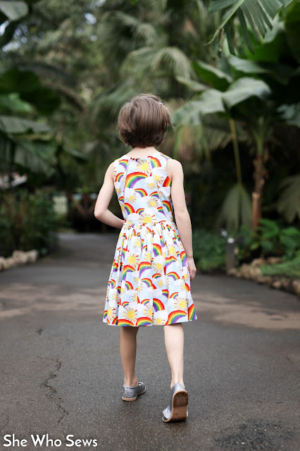 Rainbow dress walking away from me Girls casual party dress