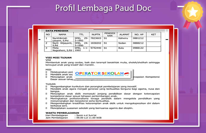 Profil Lembaga Paud Doc Profil Lembaga Paud Doc