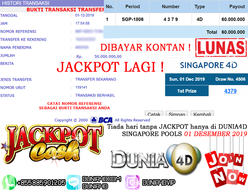 SINGAPORE JACKPOT LAGI ! BIKIN BANDAR MENJERIT !