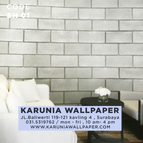 jual wallpaper batu bata abu abtu