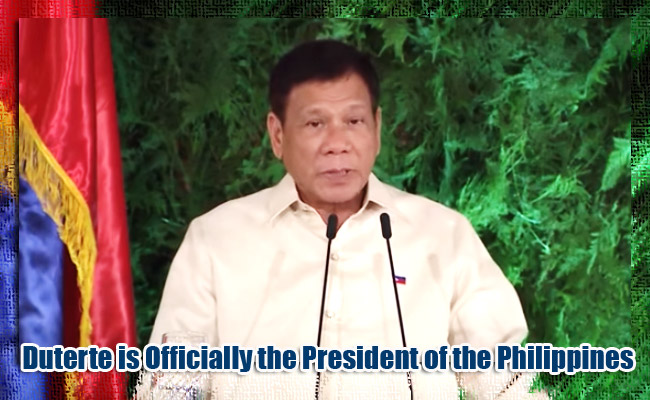 Duterte is Officially the President of the Philippines Duterte is Officially the President of the Philippines