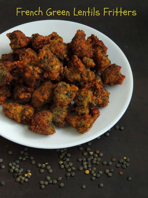 French Green Lentils Fritters, French Lentils Pakodas