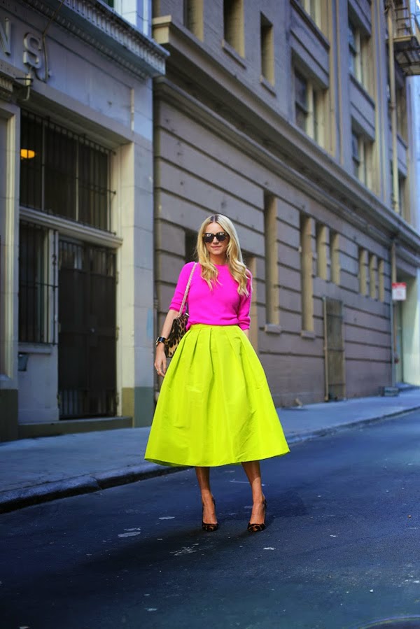 Copycat: The neon midi skirt of Blair (from Atlantic-Pacific) | Madame Chic  Bcn