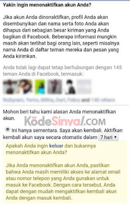 Menghapus Akun Facebook Sementara Melalui HP Menghapus Akun Facebook Sementara Melalui HP